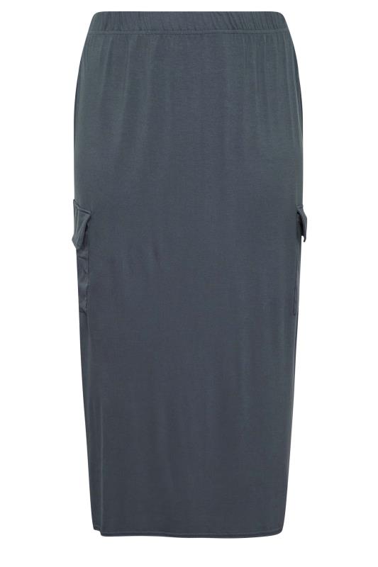 Yours Curve Plus Size Navy Blue Maxi Cargo Skirt | Yours Clothing  4