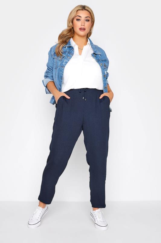 Navy Blue Slim Joggers | Yours Clothing