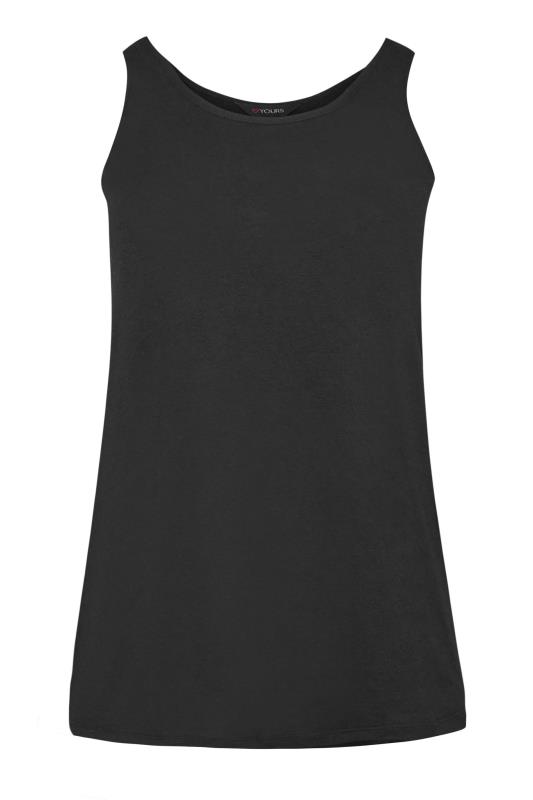 Plus Size Black Vest Top | Yours Clothing 5