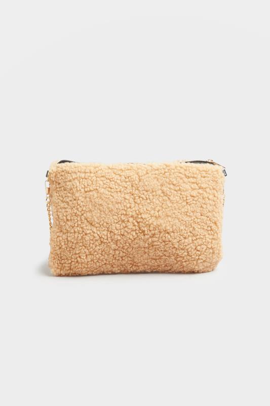 Beige Brown Shearling Teddy Bag | Yours Clothing 4