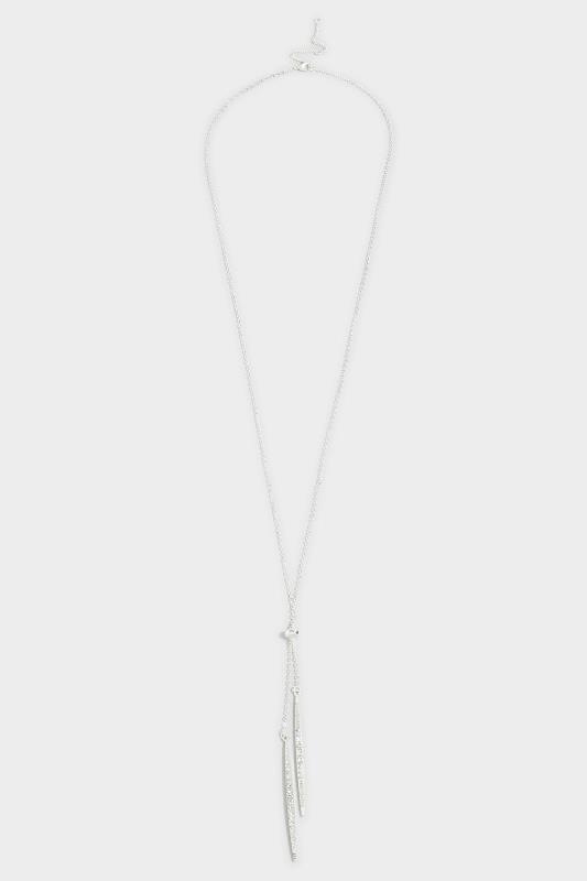 Großen Größen  Silver Diamante Teardrop Necklace