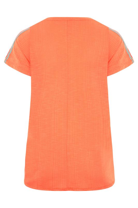 Bright Orange Taped Sleeve T-Shirt_BK.jpg