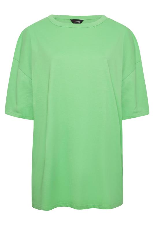 YOURS Plus Size Green Oversized Boxy T-Shirt | Yours Clothing 6