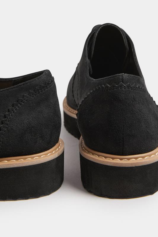 Black Faux Suede Derby Shoe In Extra Wide EEE Fit | Yours Clothing 4