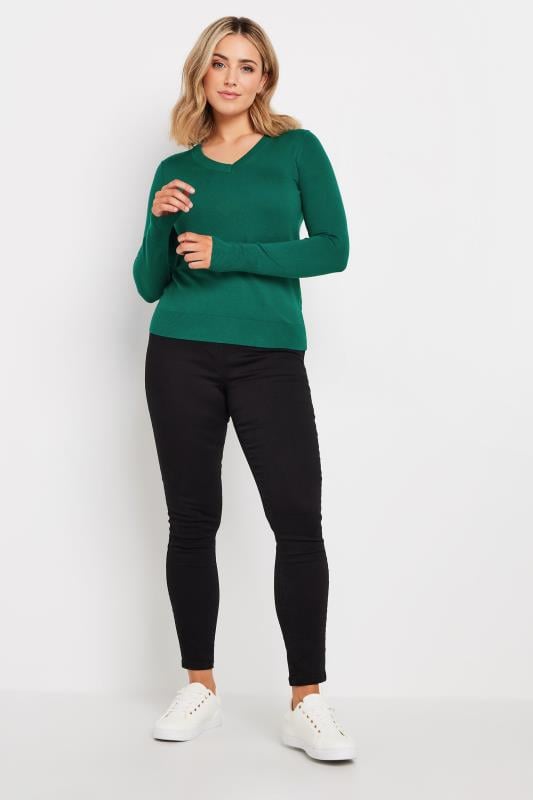 M&Co Teal Green V-Neck Long Sleeve Jumper | M&Co 2