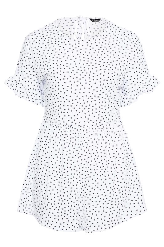 LIMITED COLLECTION Curve White & Black Polka Dot Playsuit 6