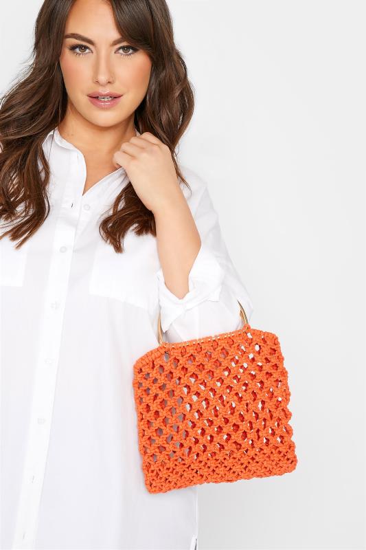 Orange Crochet Handle Bag 2