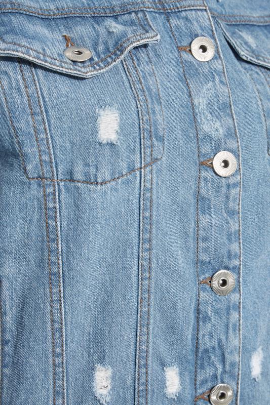 Plus Size Mid Blue Denim Jacket | Yours Clothing  5