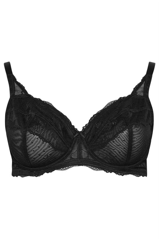 YOURS 2 PACK Plus Size Pink & Black Polka Dot Non Padded Underwired Bras | Yours Clothing 10