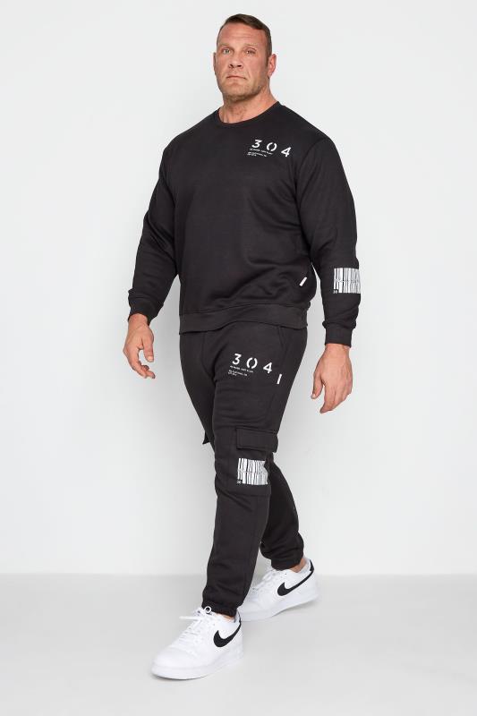 304 CLOTHING Big & Tall Black Barcode Sweatshirt 2