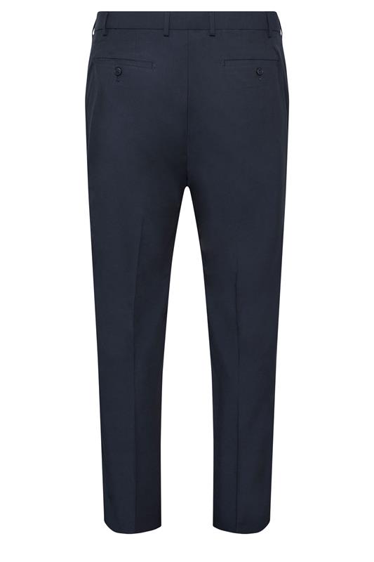 D555 Big & Tall Navy Blue Stretch Formal Trousers | BadRhino 4