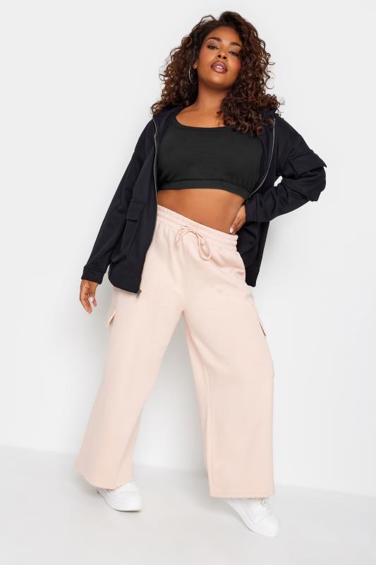YOURS Plus Size 2 PACK Black Ribbed Crop Tops | Yours Clothing 3