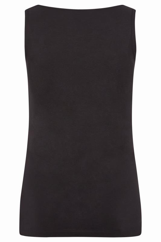 Plus Size Black Ribbed Vest Top | Yours Clothing 6