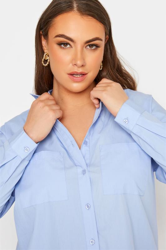 YOURS FOR GOOD Curve Blue Oversized Shirt 4
