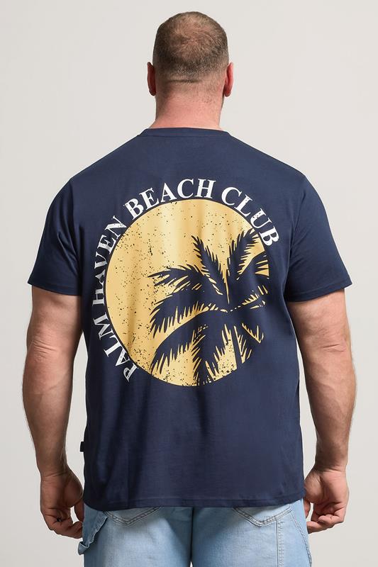 BadRhino Big & Tall Navy Blue 'Palm Beach Club' Graphic T-Shirt | BadRhino 1