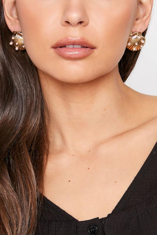 Plus Size Jewellery Gold Shell Stud Earrings