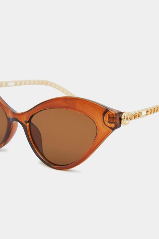 Brown Cat Eye Sunglasses | Yours Clothing 4