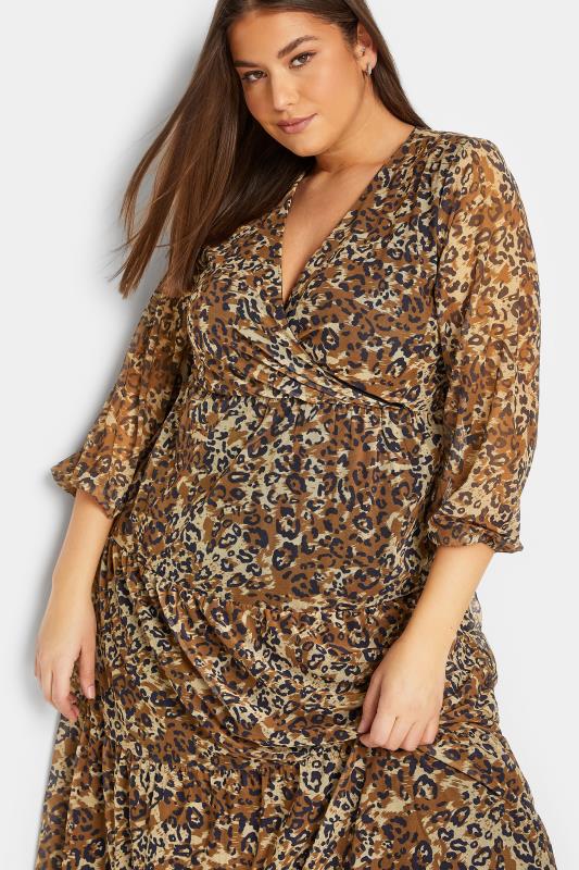 LTS Tall Women's Brown Leopard Print Mesh Dress | Long Tall Sally 4