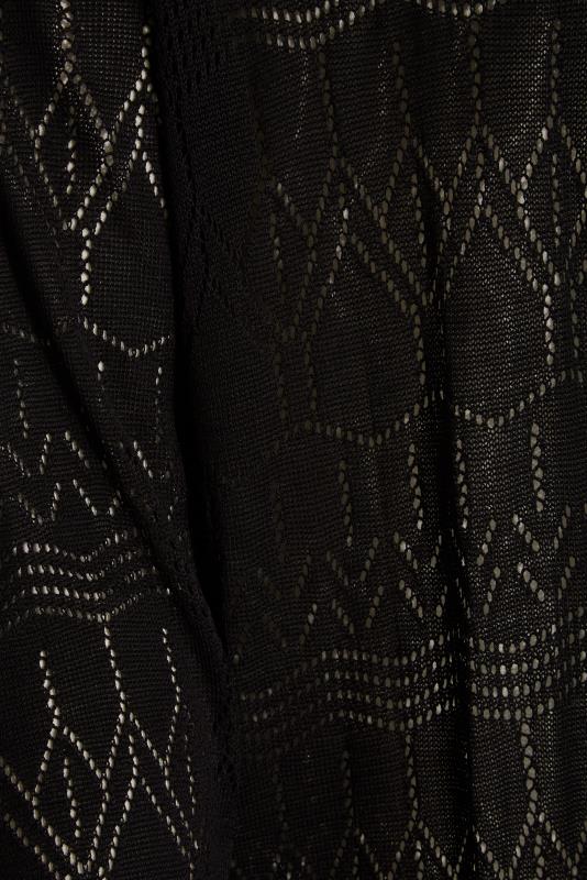 Plus Size Black Aztec Stitch Midi Cardigan | Yours Clothing  5