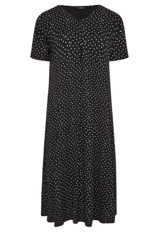 YOURS Plus Size Black Heart Print Maxi Dress | Yours Clothing 6