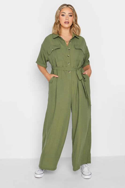 LIMITED COLLECTION Plus Size Khaki Green Jumpsuit | Yours Clothing