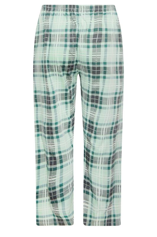 YOURS Plus Size Green Check Print Wide Leg Pyjama Bottoms | Yours Clothing 5