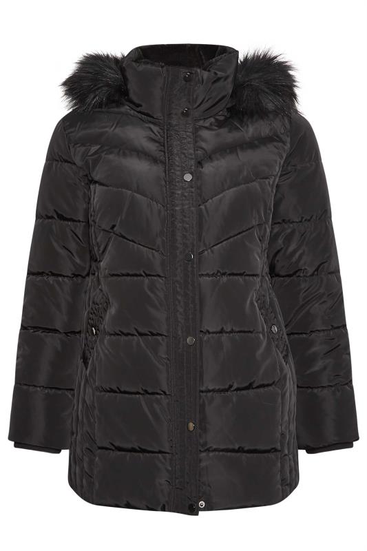 YOURS Curve Plus Size Black Puffer Jacket | Yours Clothing  6