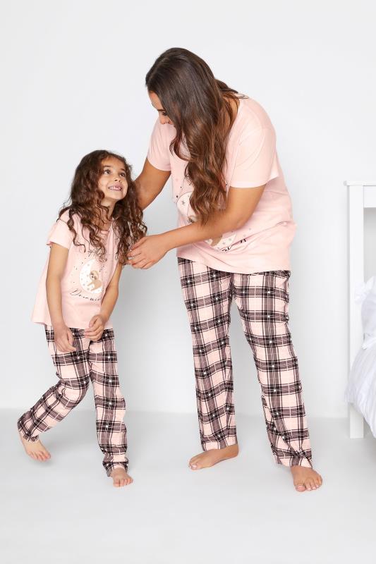 MINI ME Pink 'Always Dreaming' Slogan Check Pyjama Set_F.jpg