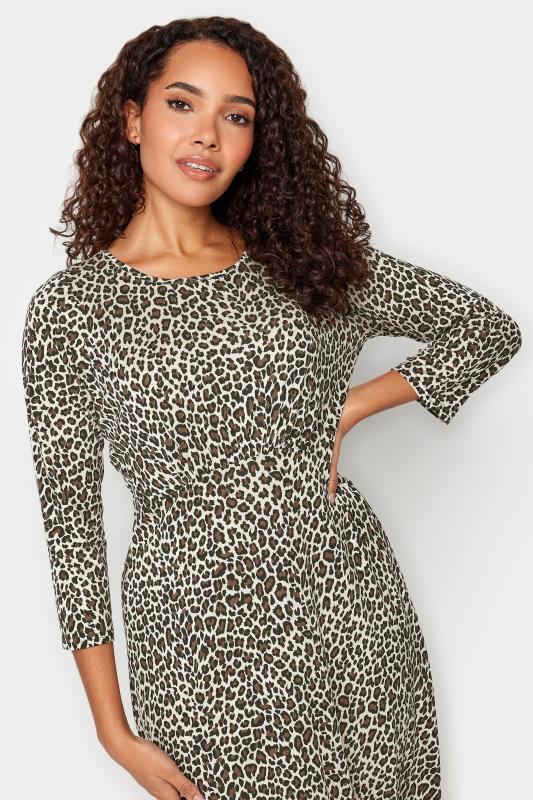 M&Co Natural Brown Leopard Print Midi Dress | M&Co 4
