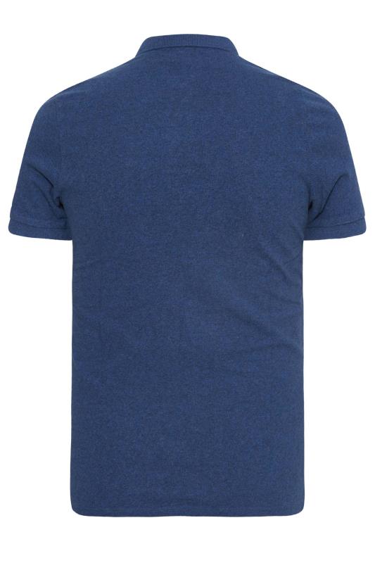 SUPERDRY Big & Tall Blue Pique Polo Shirt 2