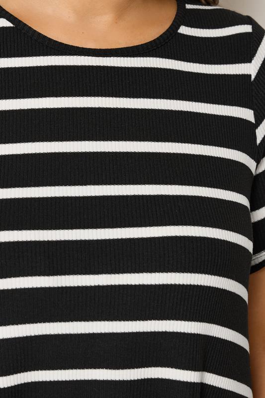 Yours Plus Size Black Stripe Ribbed Swing T-Shirt | Yours Clothing 4