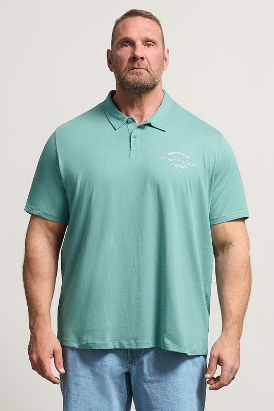  JACK & JONES Big & Tall Polo bleu minéral