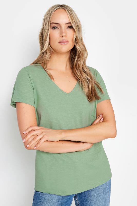 LTS Tall 2 PACK Green & Grey Stripe T-Shirt | Long Tall Sally 2