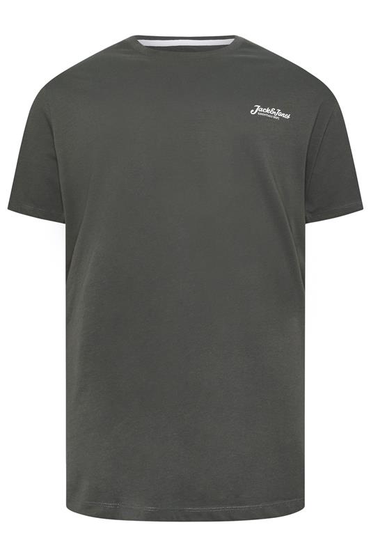 JACK & JONES Big & Tall 5 Pack Blue/Off-White/Yellow/Green/Pink Core T-Shirts | BadRhino 8