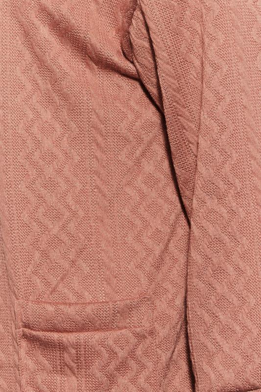 YOURS LUXURY Plus Size Pink Soft Touch Cable Knit Cardigan | Yours Clothing 6