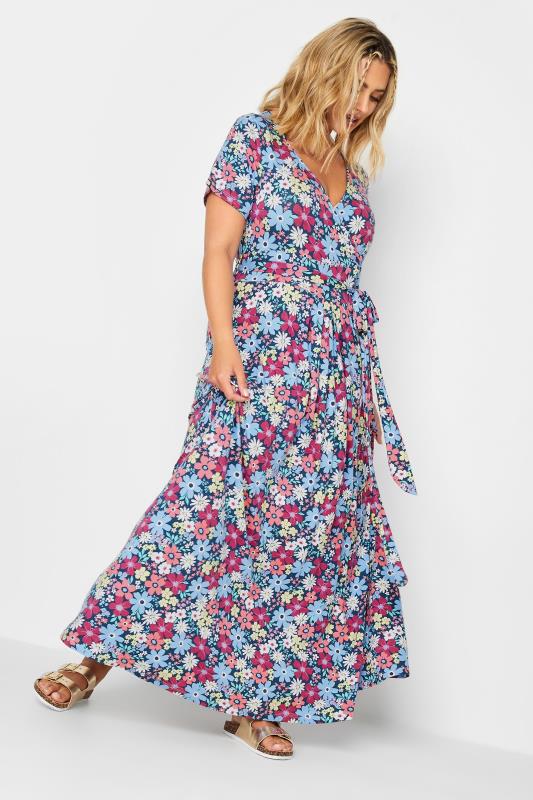 Plus Size  YOURS Curve Light Blue Floral Maxi Dress