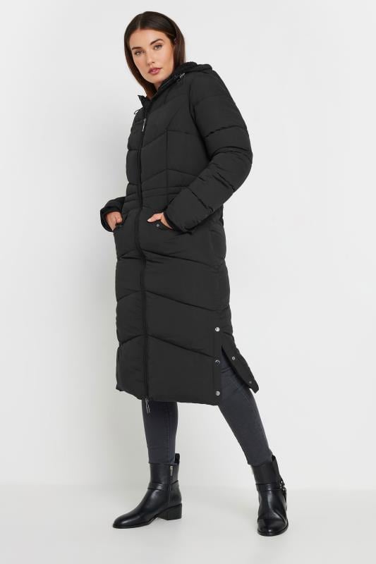 LTS Tall Women's Black Borg Hooded Padded Coat | Long Tall Sally  2