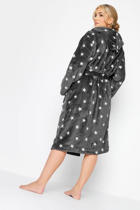 YOURS Curve Grey Star Print Dressing Gown | Yours Clothing 5
