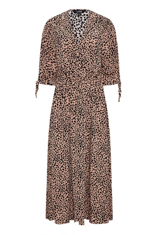 LTS Tall Blush Pink Dalmatian Print Tie Sleeve Midi Dress 6