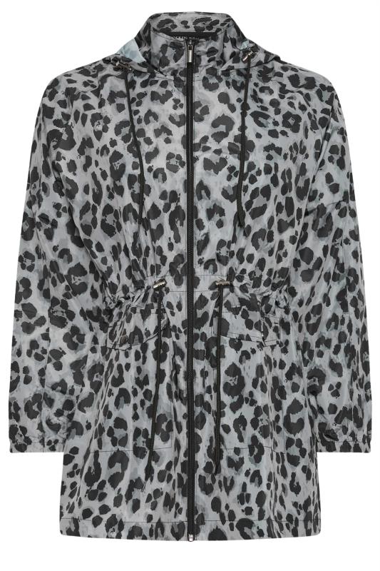 YOURS Plus Size Grey Animal Print Lightweight Parka Jacket | Yours Clothing 6