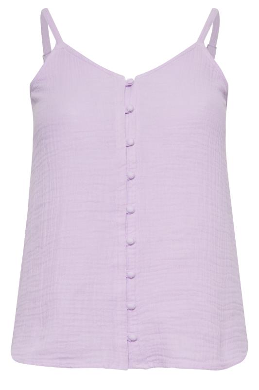 YOURS Plus Size Lilac Purple Button Cami Top | Yours Clothing 6