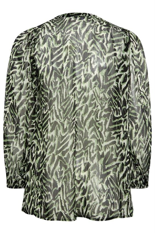 YOURS LONDON Plus Size Green Zebra Print Blouse | Yours Clothing 7