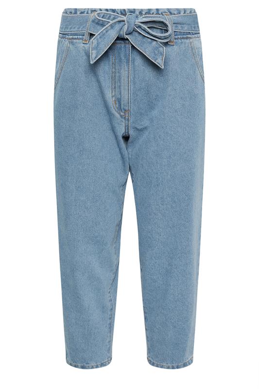 PixieGirl Petite Women's Blue Belted Barrel Jeans | PixieGirl 5