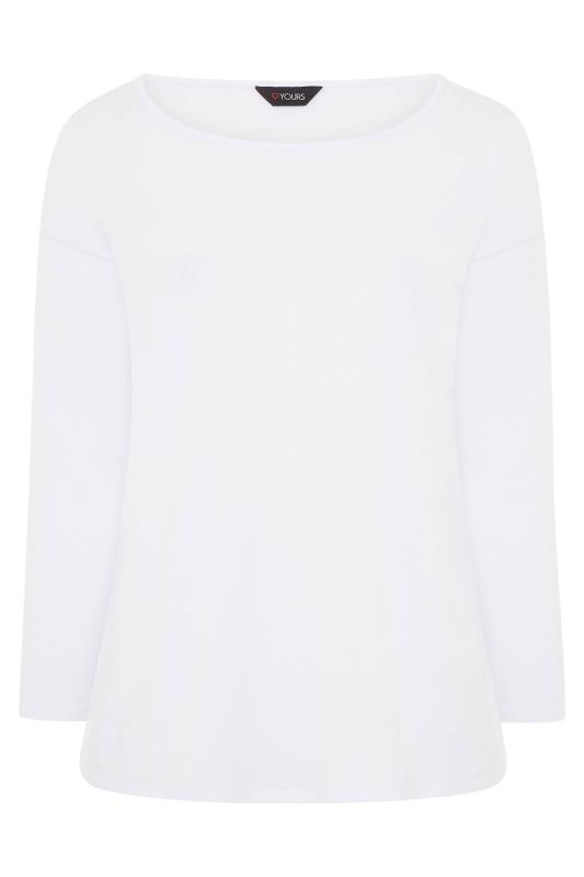 Plus Size White Essential Long Sleeve T-Shirt | Yours Clothing 4