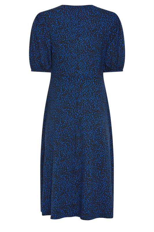 M&Co Petite Cobalt Blue Dalmatian Print Midi Dress | M&Co 8
