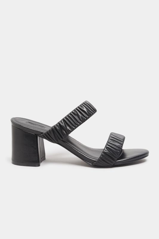 LIMITED COLLECTION Black Ruched Block Heeled Sandal In Extra Wide Fit | Yours Clothing 3