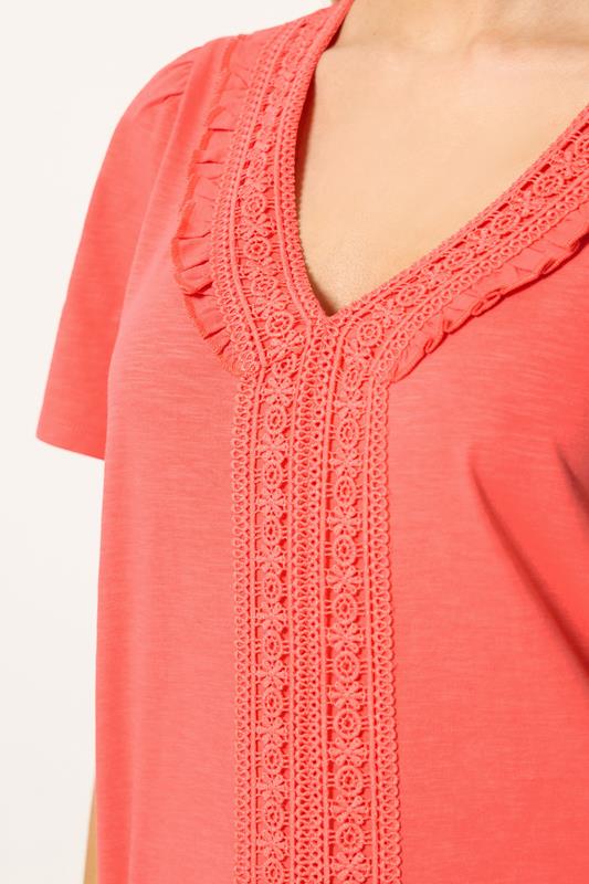 M&Co Coral Short Sleeve Frill Cotton Blouse | M&Co 4
