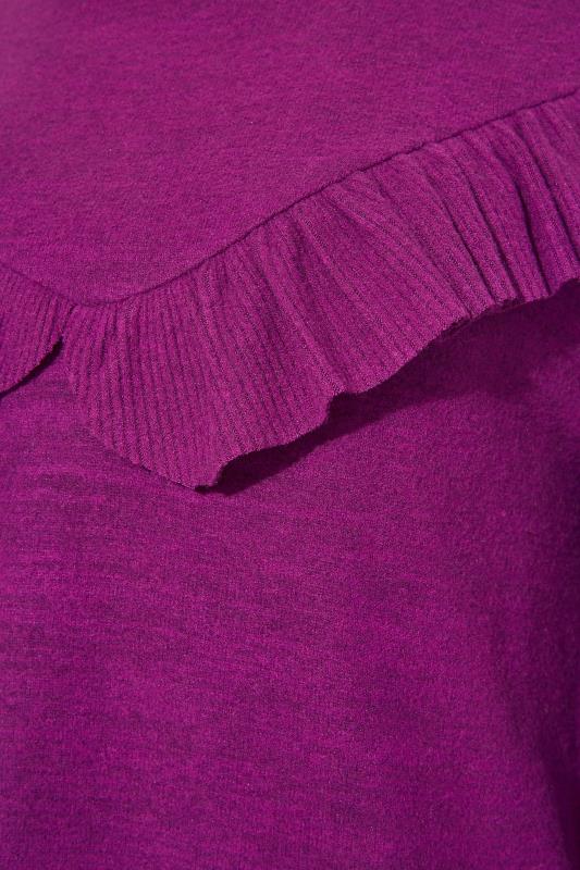 Tall Women's LTS Purple Soft Touch Frill Top | Long Tall Sally 5