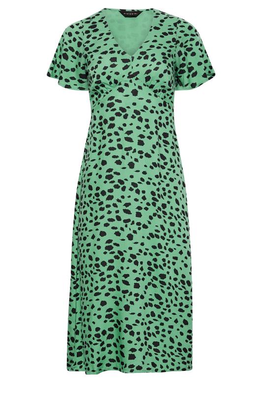 Petite Green Dalmatian Print Tea Dress | PixieGirl 6