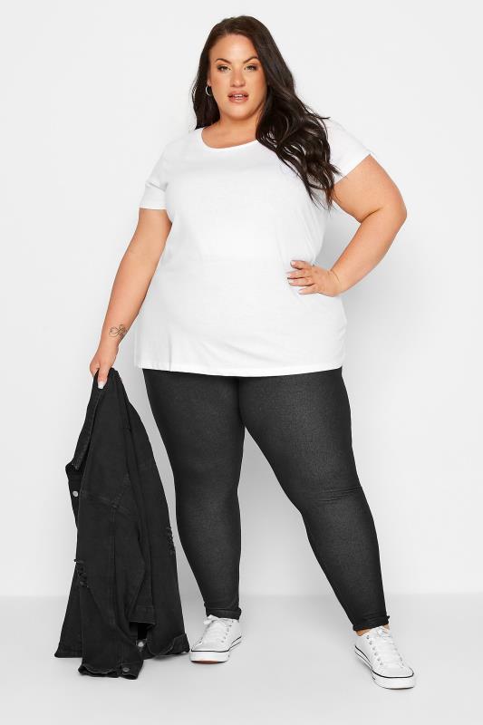 Plus Size Black Jersey JENNY Stretch Jegging | Yours Clothing 2